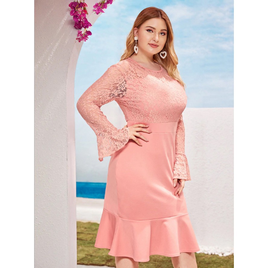 Women Plus Size Lace Party Evening Large Size Ladies Fashion Formal Maxi Bodycon Dress 2020 Big Size Shopee Philippines