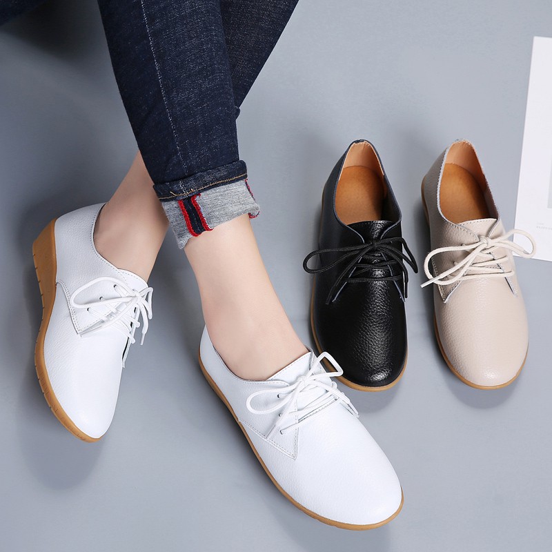 Women Leather Shoes Casual Shoes Formal Dress Work Shoes Shopee Philippines