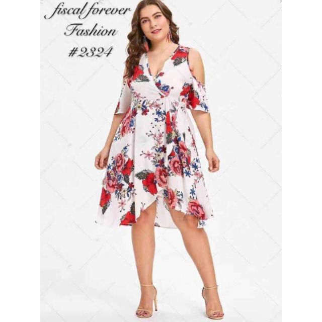 L 2xl Plus Size Floral Dress Big Size Shopee Philippines