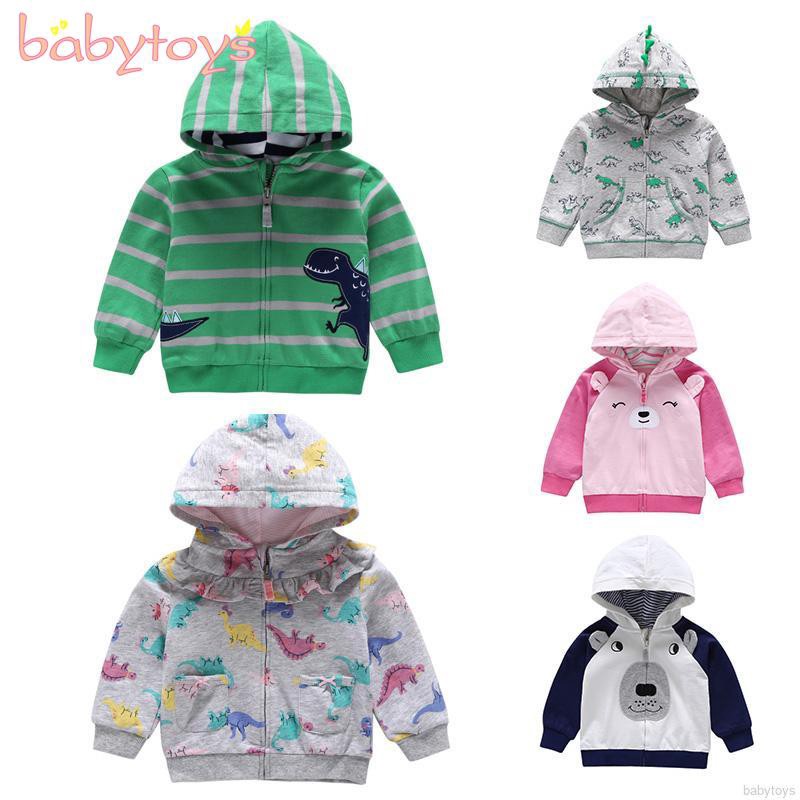 Toddler Baby Boy Girl Outerwear Cartoon Hooded Sweater Kid Zipper Jacket Clothes Shopee Philippines
