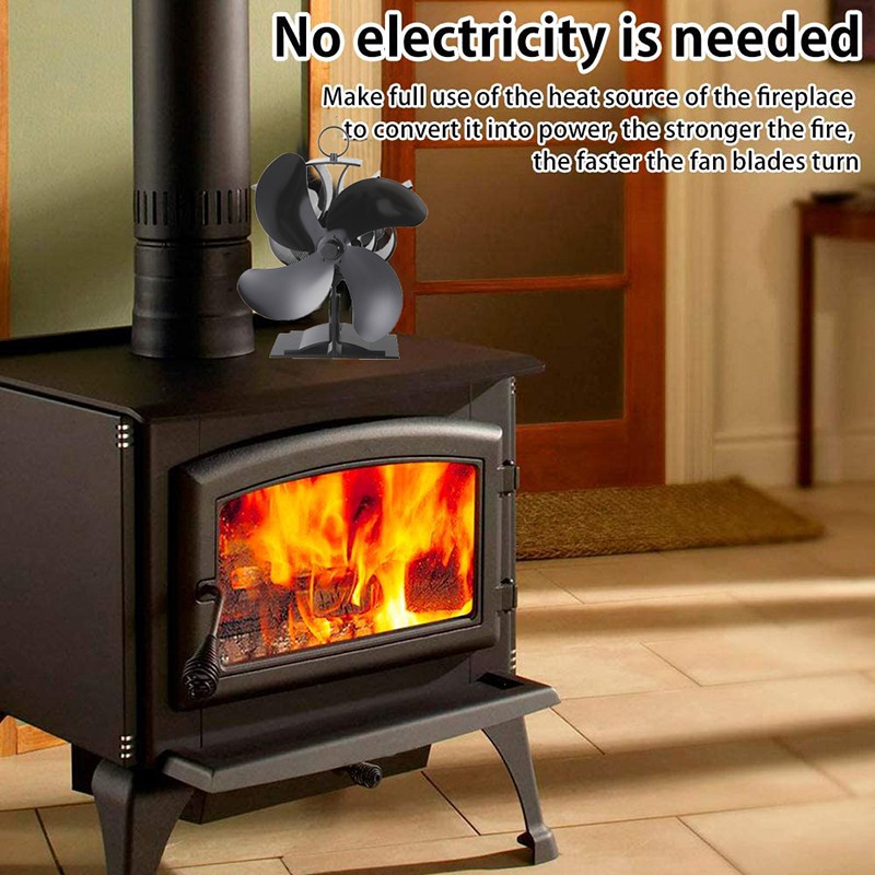 Other Fireplace Accessories Wood Log Burner Stove Top Fan For Fireplace 5 Blade Heat Powered Eco Black Bn Athena Com Pe