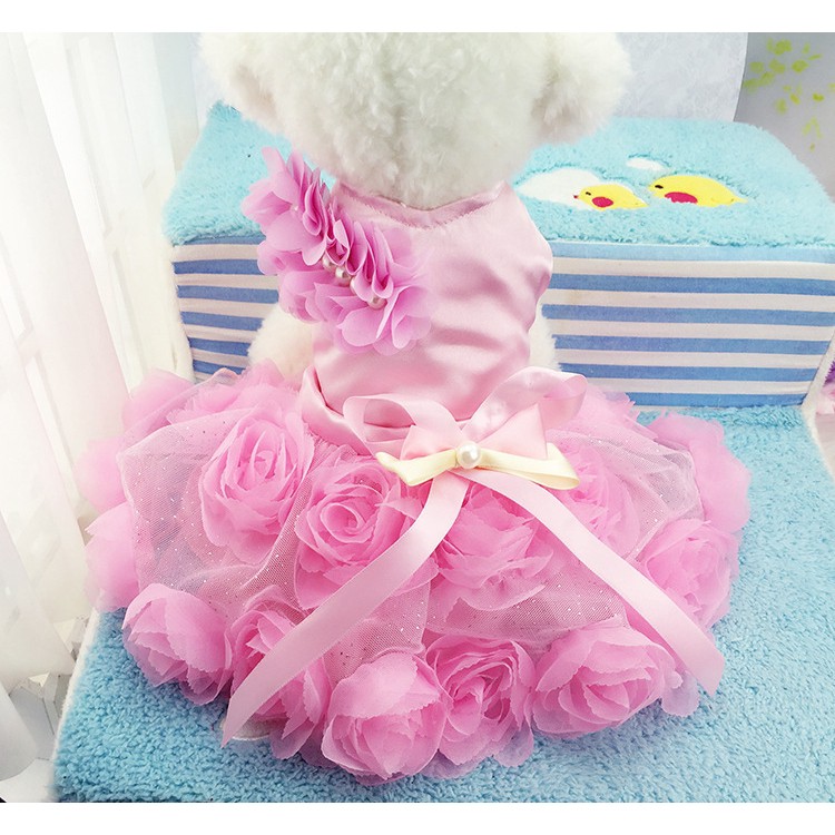 Ready Stock Pet Rose Dress Skirt Pink Purple Two Color Optional Pet Dog Dress Skirt Wholesale Direc Shopee Philippines