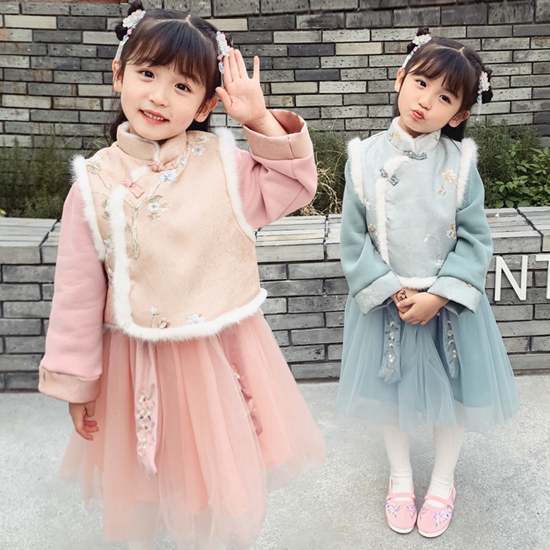 Girls Cheongsam Winter New Year Children Chinese Style Dress New Year Shopee Philippines