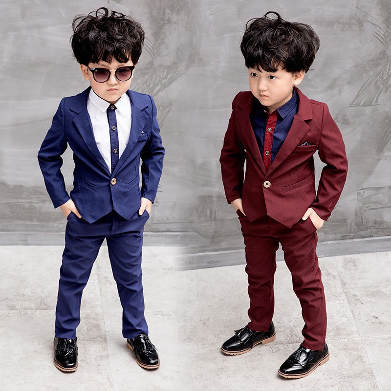 3pcs Set Boys Formal Suit Prom Funeral Wedding Suit Kids Boys Coat Pants Shirt Shopee Philippines