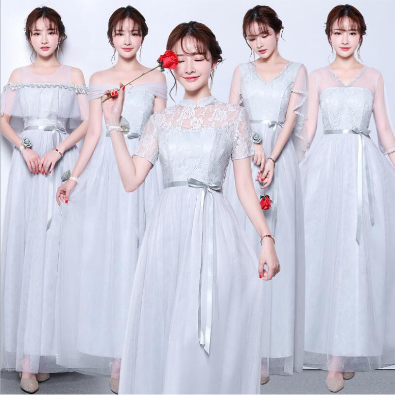 Grey Fashion New Korean Style Slim Fit Bridesmaid Wedding Pa Shopee Philippines