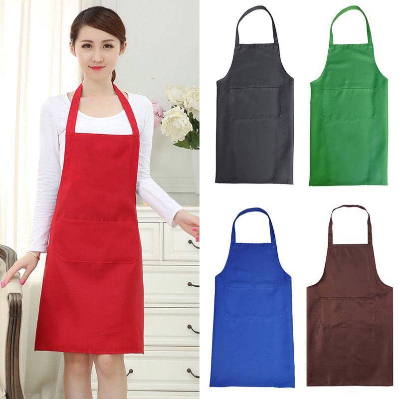 Fashion Men Women Solid Cooking Kitchen Restaurant Bib Apron Dress With Pocket Shopee Philippines