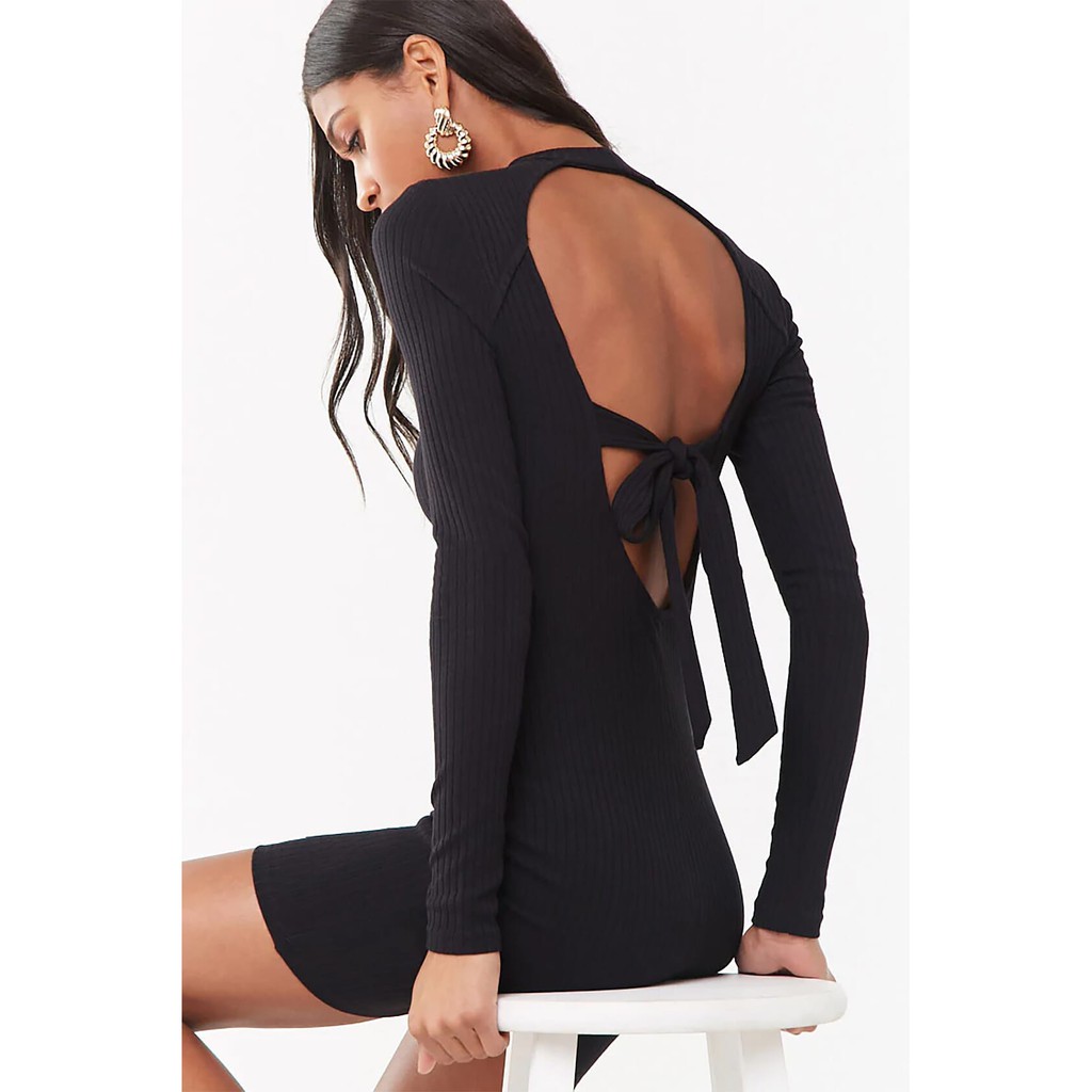 Forever 21 Women S Mock Neck Mini Dress Black Shopee Philippines