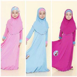 2020 Muslim Baby Girls Jubah Girl Dress Scarf Sets 2pcs Fashion Traditional Flower Kids Clothing Abaya Muslim Baaby Girl Party Dress Ramadan Clothing For 1 5 Years Old Islamic Hijab Dresses For Girl