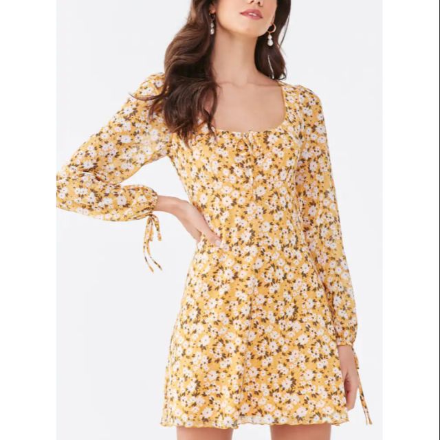 Forever 21 Mesh Floral Print Dress Shopee Philippines