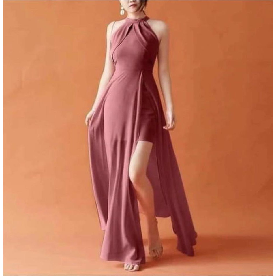 R 6972 Us Plain Unique Simple Design Elegant Dress Gown Shopee Philippines