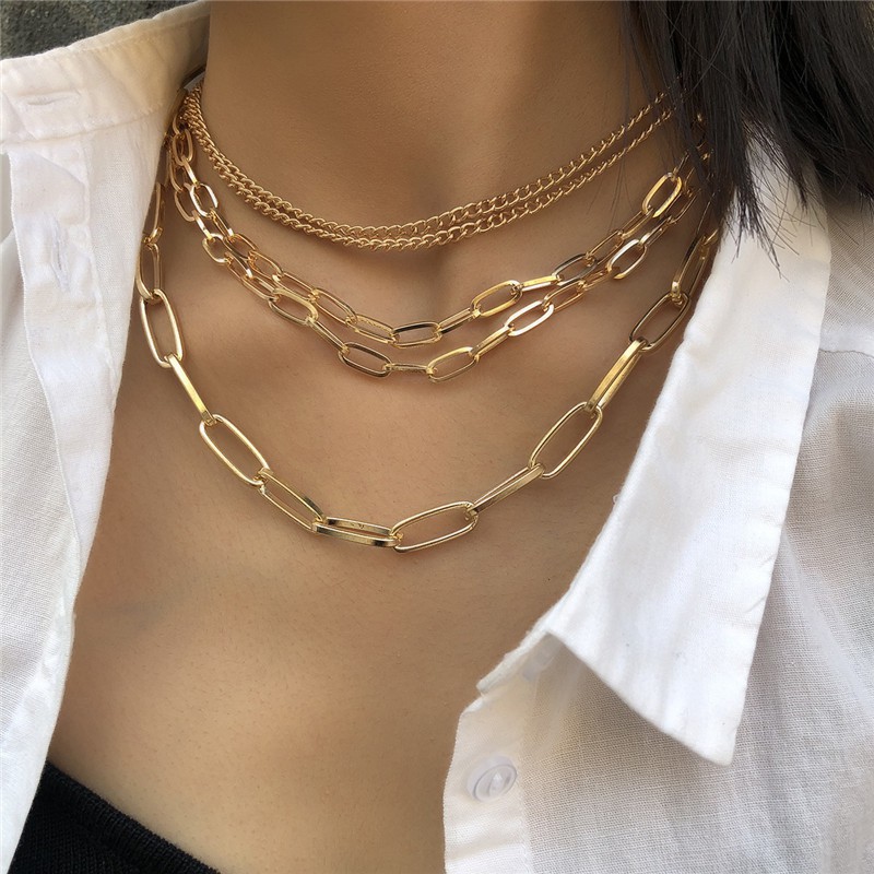 Vika jewels elastic beads chain necklace vergoldet. Punk Gold Chain Necklace Women Multi Layer Curb Chain Hiphop Necklace Thick Chain Choker Statement Necklaces Jewelry Shopee Philippines