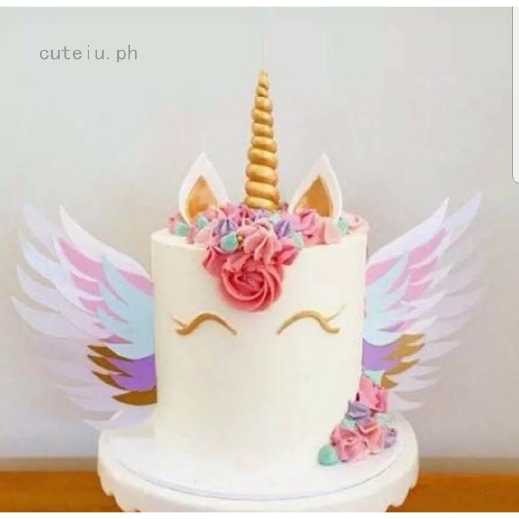 unicorn cake topper sparkly wings unicorn top decoration supplies birthday hot shopee philippines