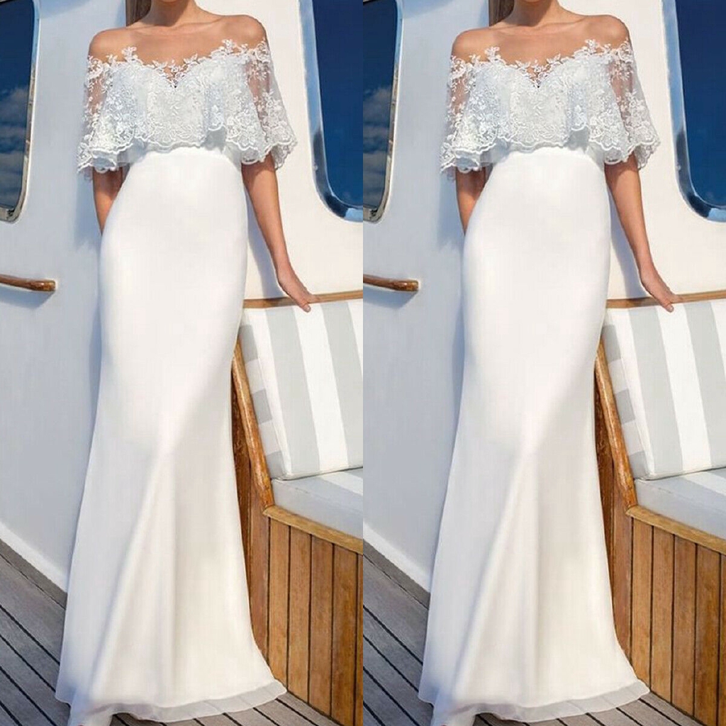 Lace Off Shoulder Dress Korean Wedding Bridesmaid Cocktail Party Formal Slim Mermaid Shopee Philippines