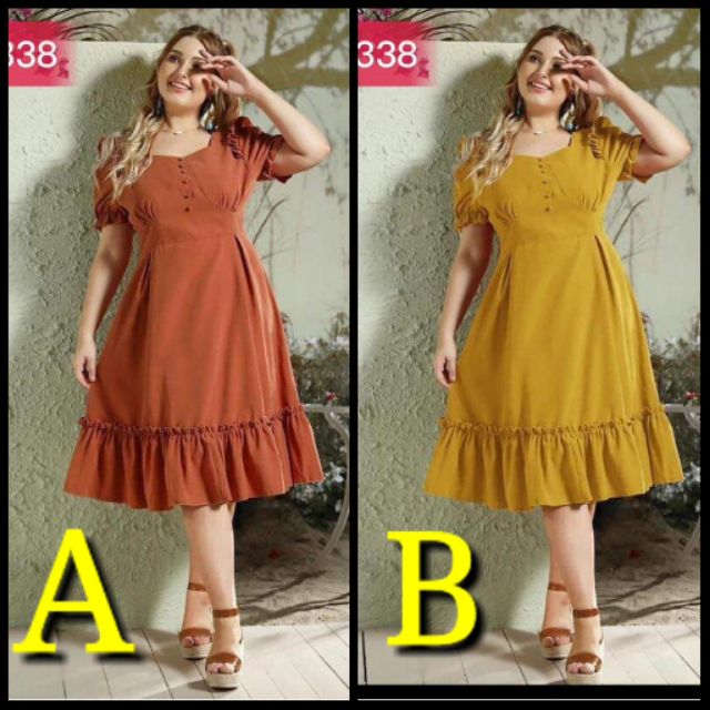 338 Plain Plus Size Dress Fit To Xl Shopee Philippines