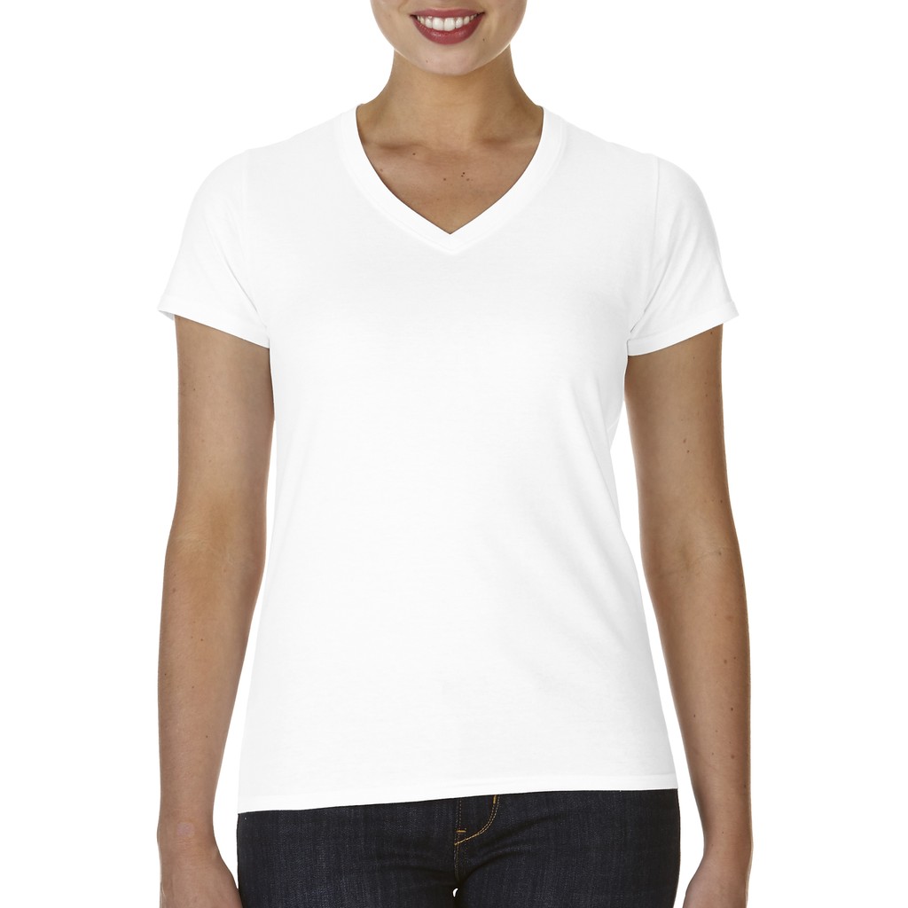Gildan softstyle ladies v-neck t-shirt (white)