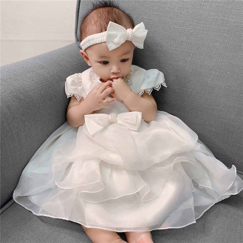 Dress For Girl White Baptism Dresses Baby Girl 1 Year Birthday Toddler Girl Christening Ball Gown Shopee Philippines