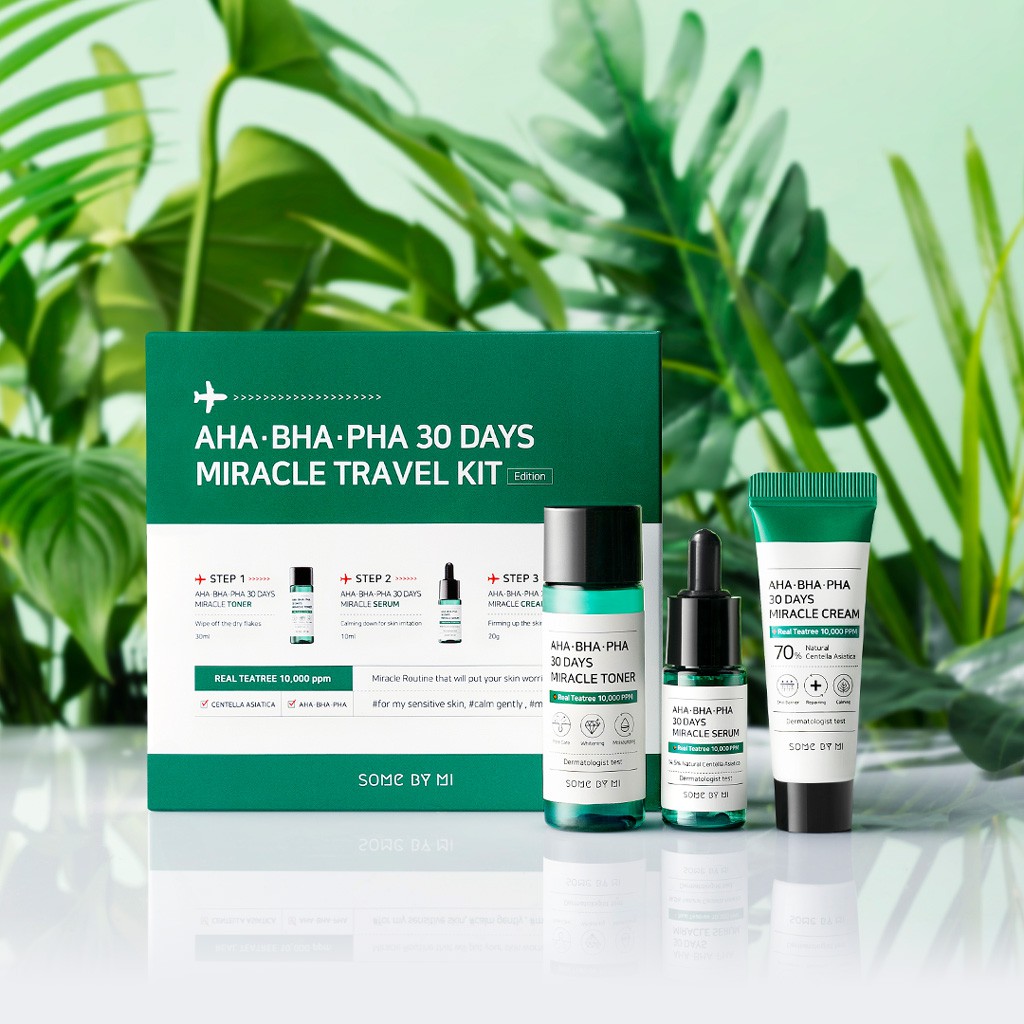 Work wonders on your skin in just 30 days with this tea tree serum! SOMEBYMI AHA-BHA-PHA 30DAYS MIRACLE TRAVEL KIT | Shopee