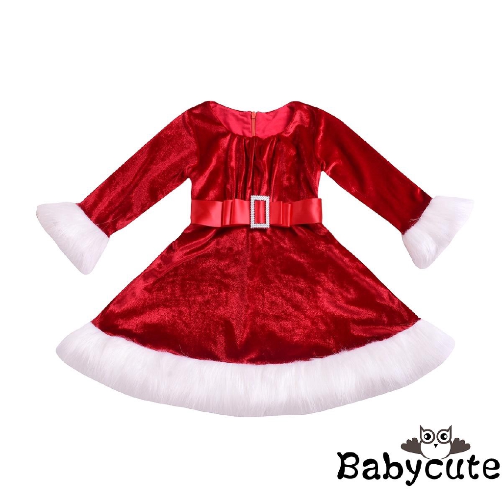 B Bkids Girls Christmas Round Neck Santa Costume Swing Shopee Philippines