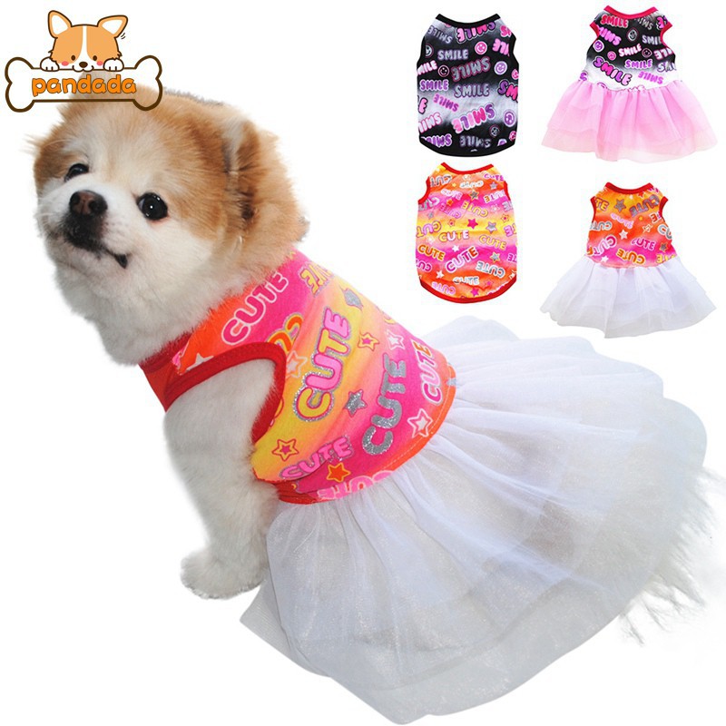 Pet Spring Summer Cotton Clothes Dog Clothes Sleeveless T Shirt Dress Shopee Philippines