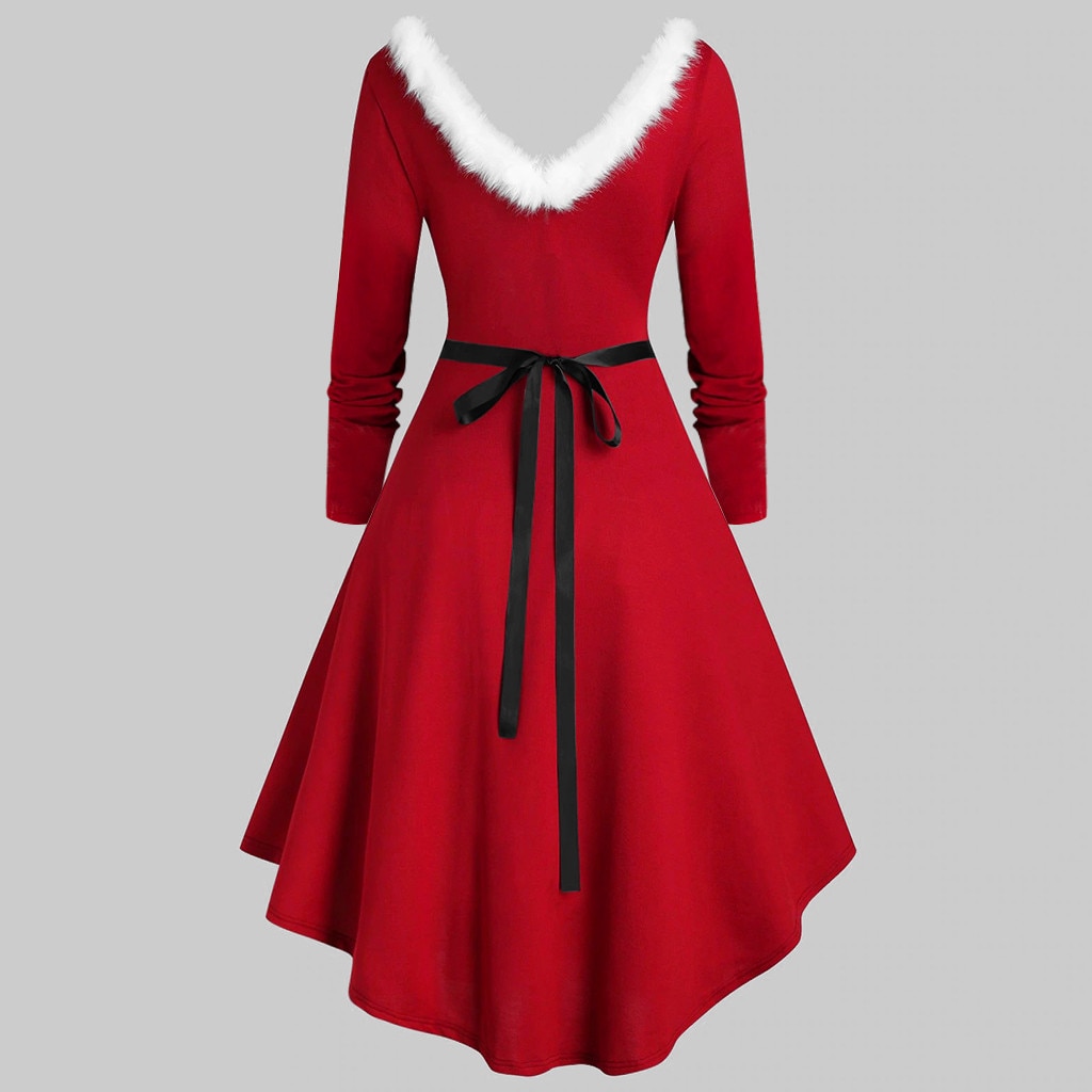 Christmas Swing Dress Adult Costume Fancy Dress Xmas Red Clothing Xmas Dresses Women Evening Party Shopee Philippines