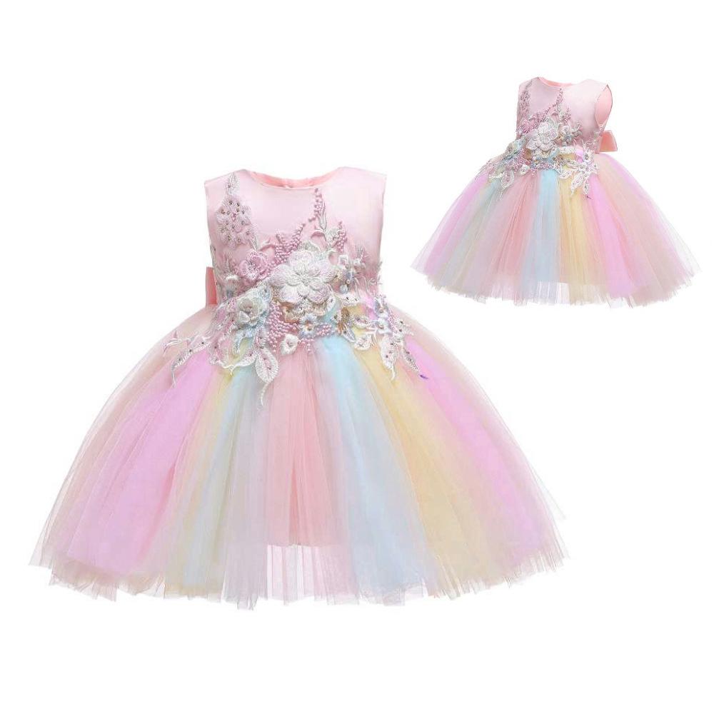 Infant Baby Rainbow Dress Unicorn Headband Baptism Dresses For 1 2 Birthday Wedding Baby Girl Dress Shopee Philippines