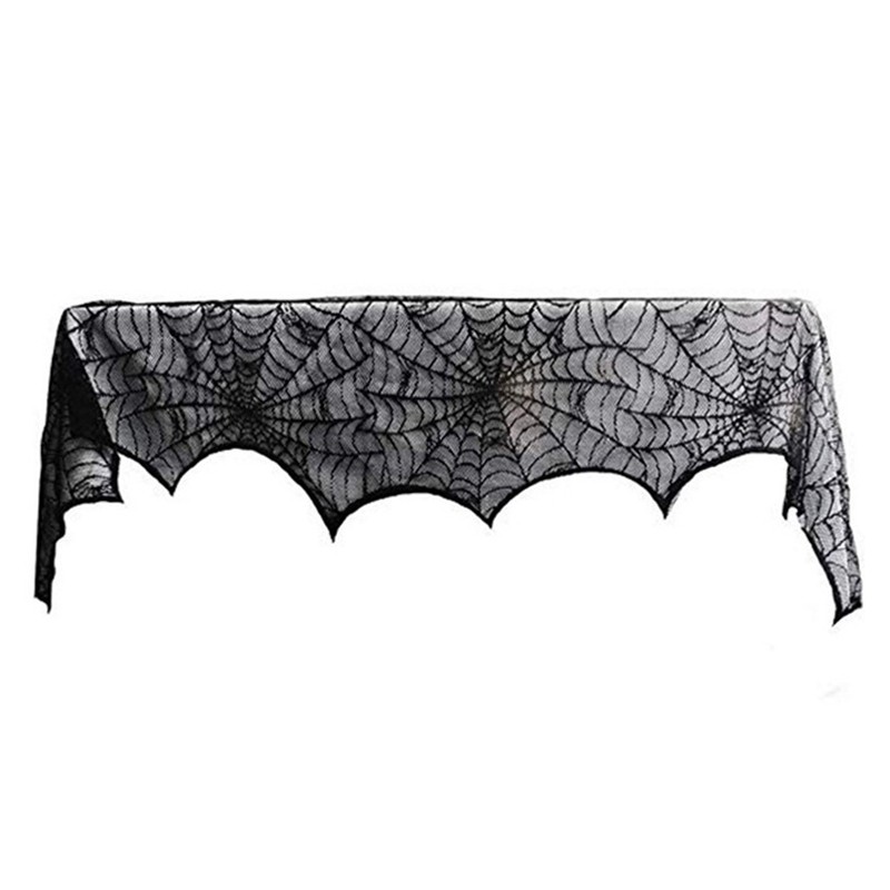 Halloween Decorations Tablecloth Runner Lace Round Spider Cobweb Table Cover Fireplace Mantel Scarf Spiderweb Fireplace Scarf Spider Lampshade Walmart Com Walmart Com