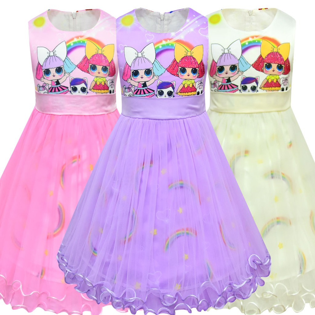 Rainbow Lol Surprise Doll Dresses Kids Party Birthday Holiday Princess Dress Shopee Philippines