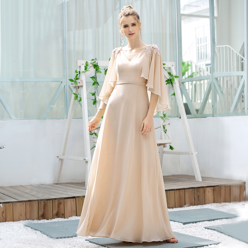 Sweet Chiffon Party Long Dinner Dress Plus Size Elegant Embroidery Prom Formal Cocktail Ball Gown Wedding Guest Dress 0638 Shopee Philippines