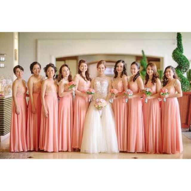 Wedding Entourage Bridal Gown Dress Bridesmaids Flowergirl Shopee Philippines
