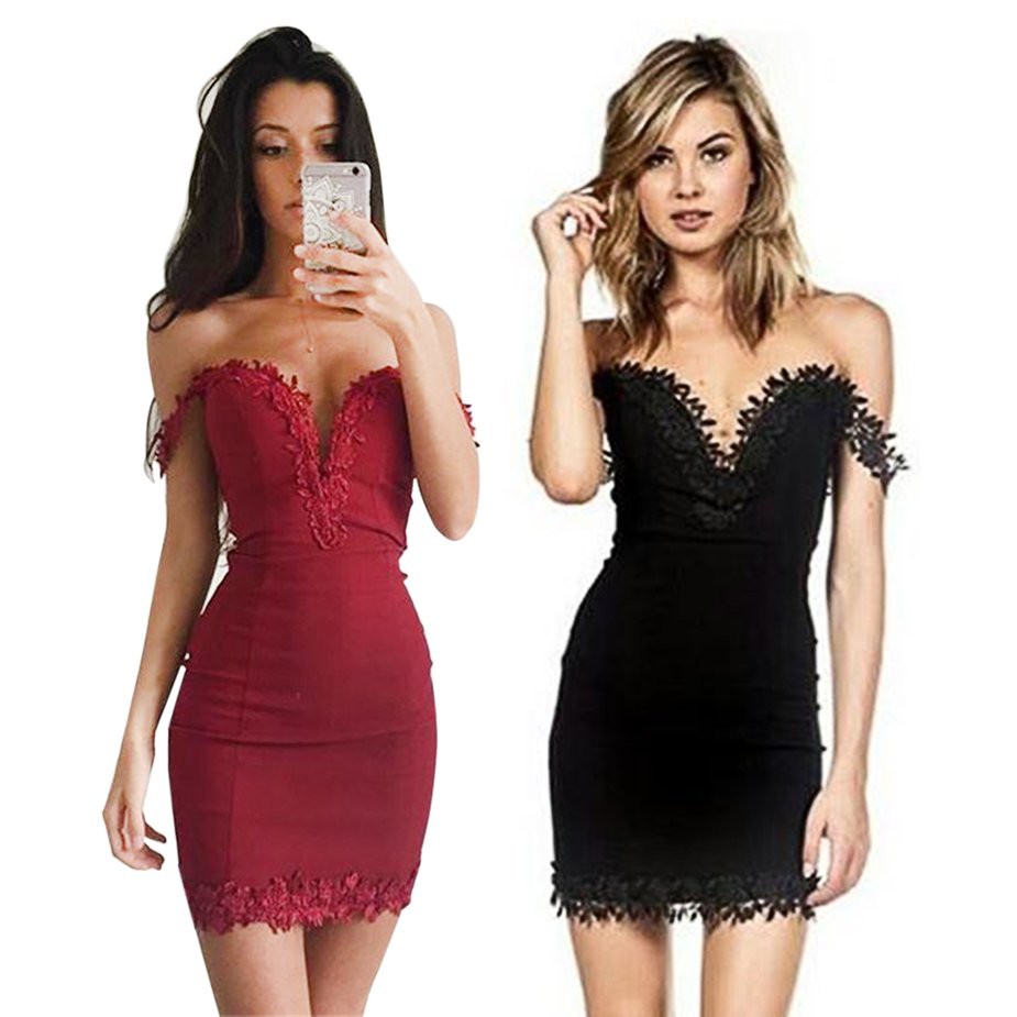 Tmr Sexy Women Dress Party Night Club Slim Short Dress Shopee Philippines