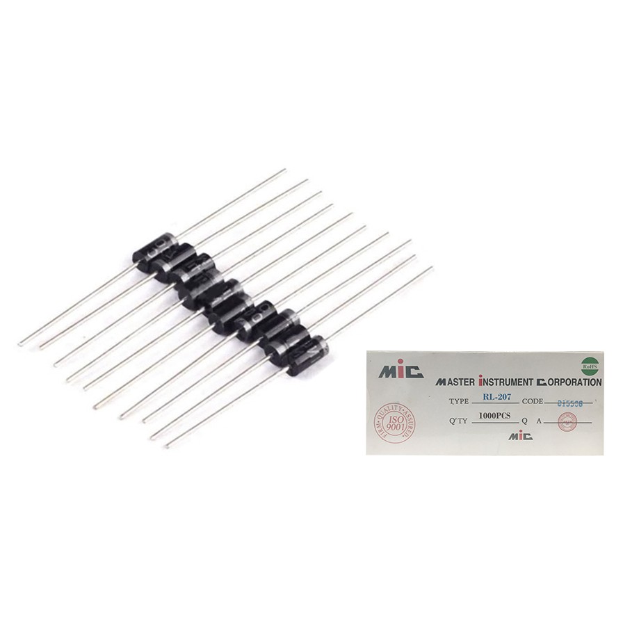 100pcs Rl207 Rl 207 Rectifier Diode 2a 700v
