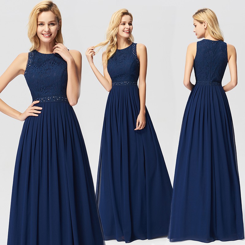 Ever Pretty High Waist Evening Gown Dinner Party Dress Navy Blue Maxi Bridesmaid Dresses 7391 Shopee Philippines
