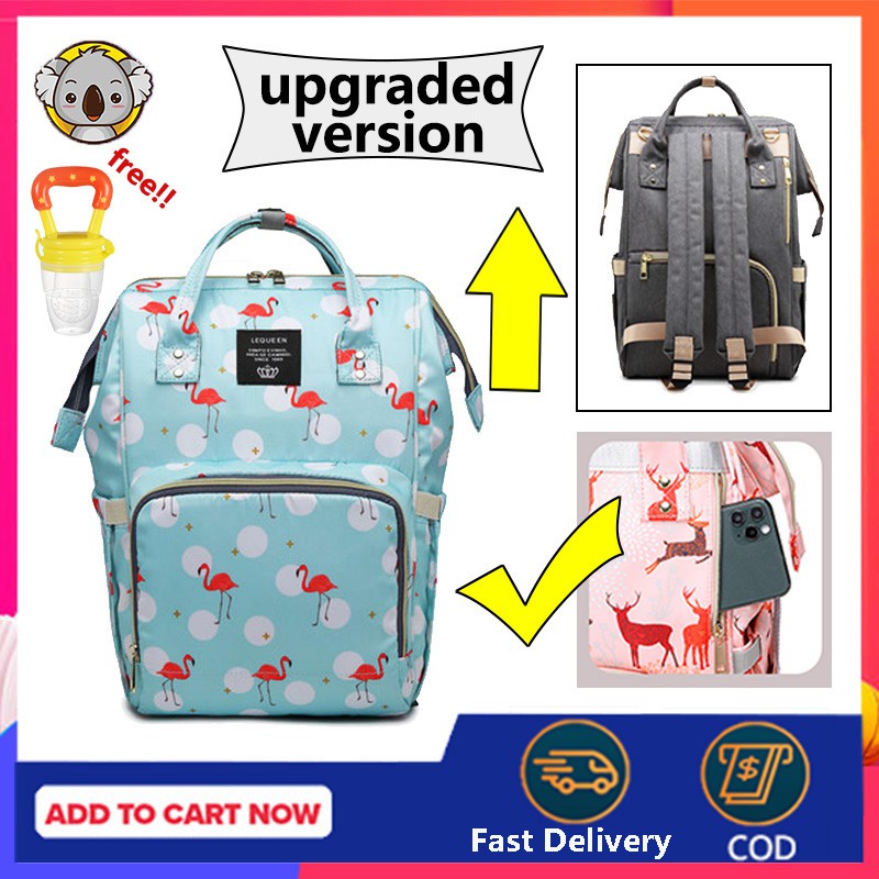 Diaper Bag Backpack Style Large Capacity Waterproof Multifunction Wit Freebies Shopee Philippines