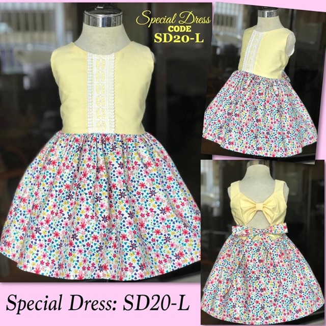 Yellow Casual Formal Semi Formal Dress For Kids Dress For 3 12 Years Old Shopee Philippines