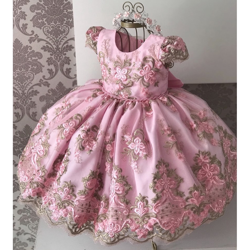 Nnjxd Baby Kids Girl Birthday Party Tutu Birthday Dress Pink Princess Flower Wedding Ball Gown Shopee Philippines