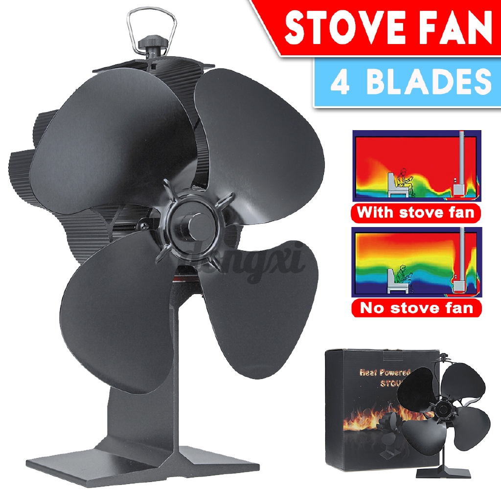 Amazon Com 5 Blades Stove Fan Heat Powered No Battery Needed For Log Wood Burner Fireplace Fan Eco Fan Silent Operation Efficient Heat Distribution Yellow Home Improvement
