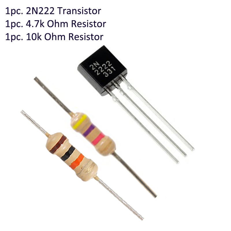 2n2222 Transistor 4 7k Ohm Resistor 10k Ohm Resistor