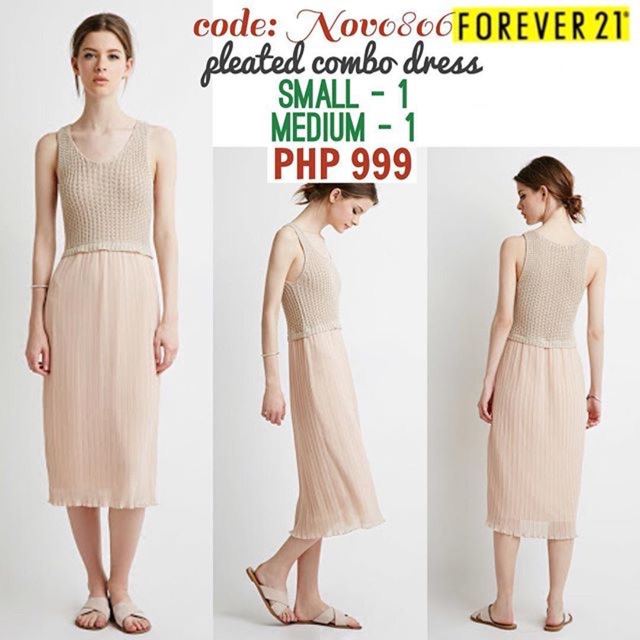 Forever 21 Pleated Combo Dress Shopee Philippines