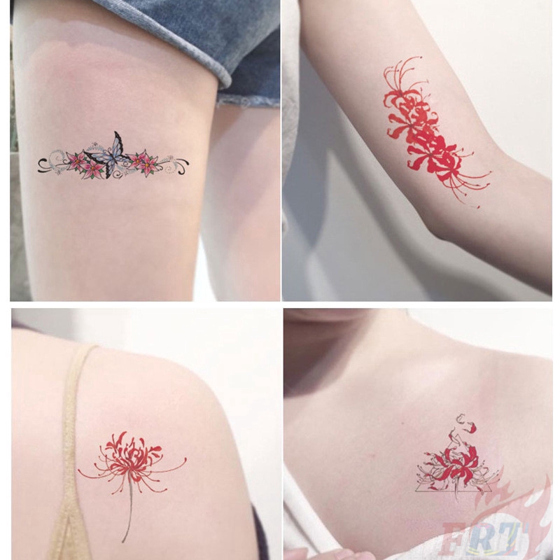 ✿ Red Spider Lily Flower ◈ Temporary Tattoo Stickers ✿ 30Sheets/Set Waterproof Tattoos For Sexy Arm Clavicle Body | Shopee Philippines 800_x_800_jpg