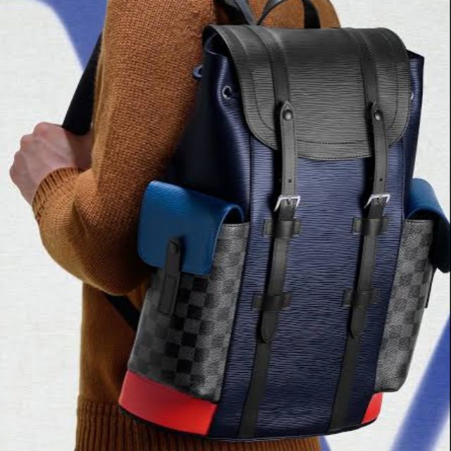 Louis Vuitton Christopher Epi Backpack Dark Blue Shopee Philippines