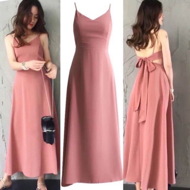 Fashionable Sexy Back Adjustable Ribbon Casual Dress For Wedding Party Debut And Cocktail Party Shopee Philippines