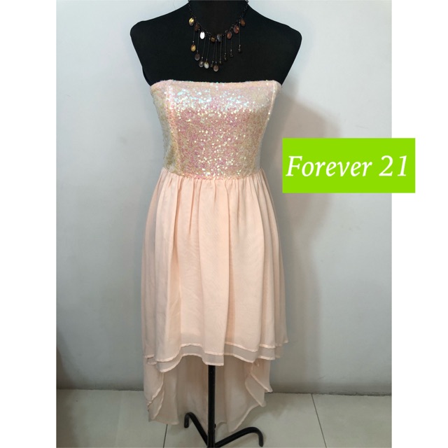 Forever 21 Sequins Hi Low Party Dress Pre Loved Shopee Philippines