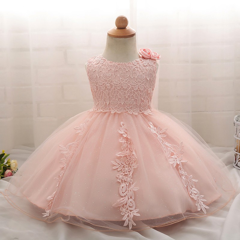 Baby Girl Birthday Lace Flower Wedding Dress Baptism Clothes Shopee Philippines