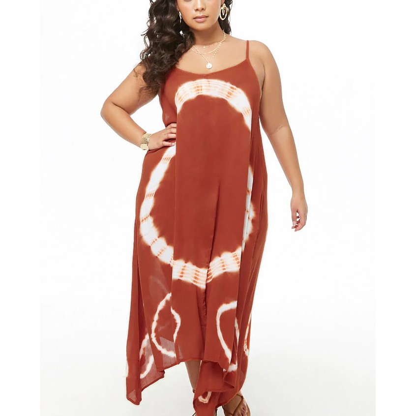 Forever 21 Plus Size Tie Dye Maxi Dress Rust Shopee Philippines