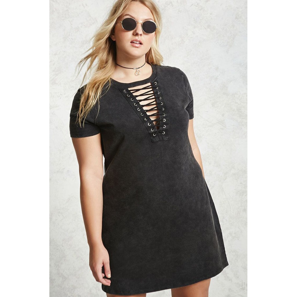 Forever 21 Plus Size Faded Strappy Dress Charcoal Shopee Philippines