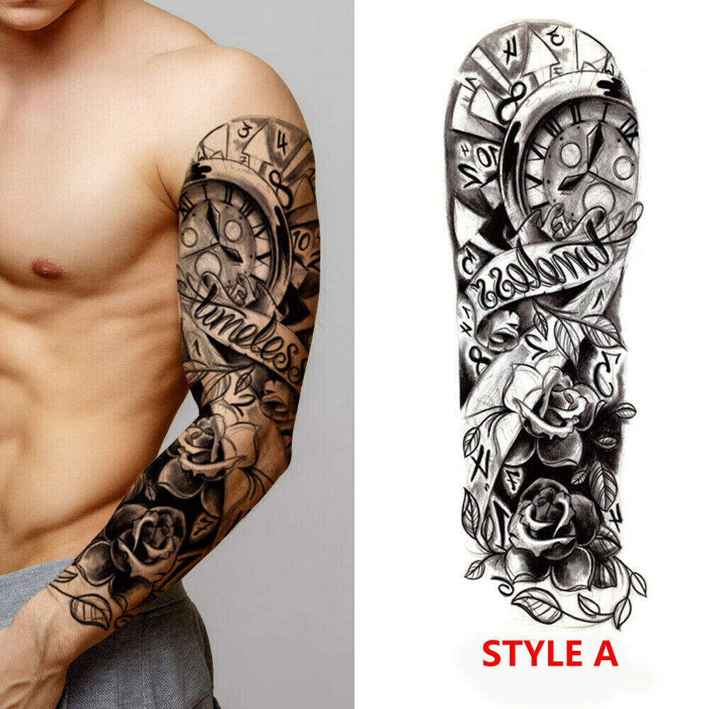 Large Full Arm Sleeve Temporary Tattoo Stencil Sticker Body Art 3D Waterproof | Shopee Philippines 1000_x_1000_jpg