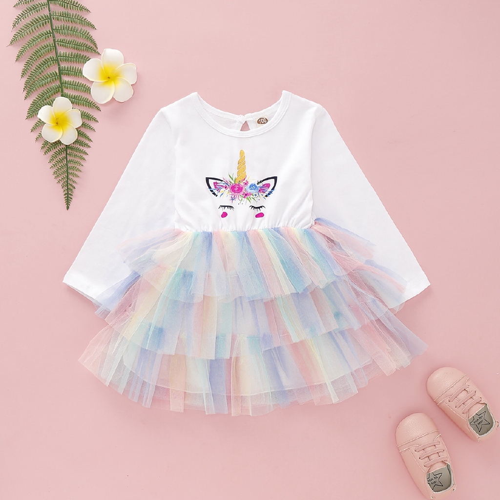 Baby Girl Unicorn Dress For Baby Kid Wedding Princess Dresses First Birthday Infant Girl Party Dress Shopee Philippines