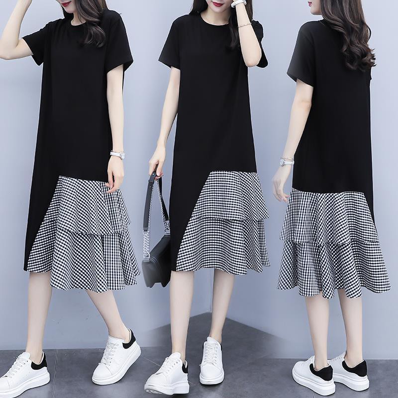 Skirt Big Size Women S Fat Sister Dress 2020 Summer New Loose Slim Tummy Midi T Shirt Skirt Shopee Philippines