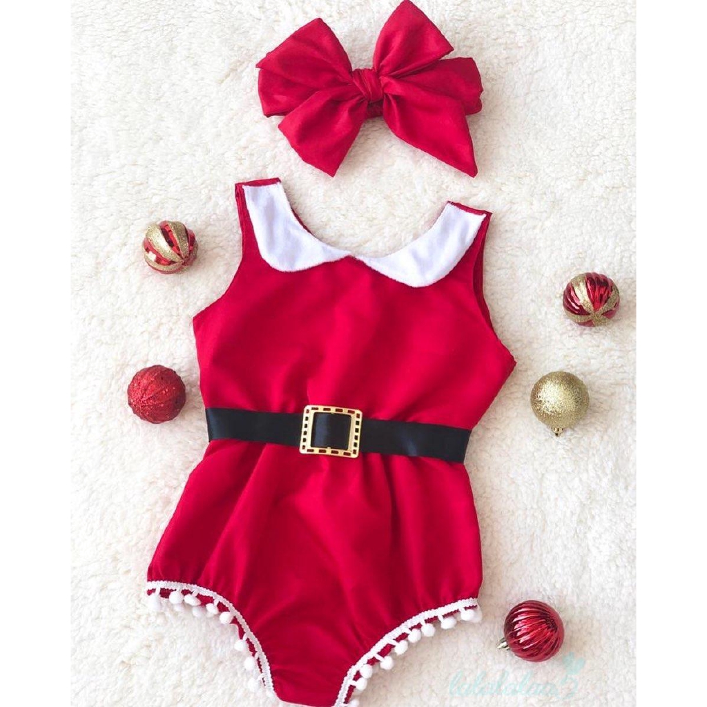 ღ My 1st Christmas Infant Baby Girl Clothes Tassel Romper Shopee Philippines
