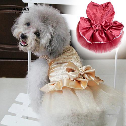 Pet Dog Bow Gauze Tutu Dress Cat Sequin Princess Clothes Shopee Philippines